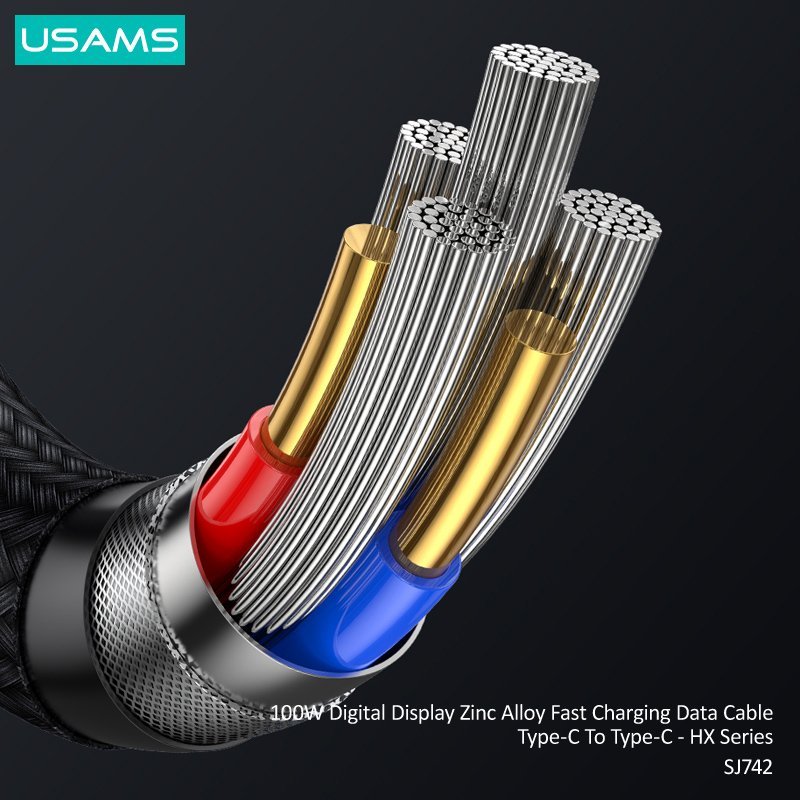 USAMS καλώδιο USB-C , 100W, 480Mbps, 1.2m, λευκό - Image 4