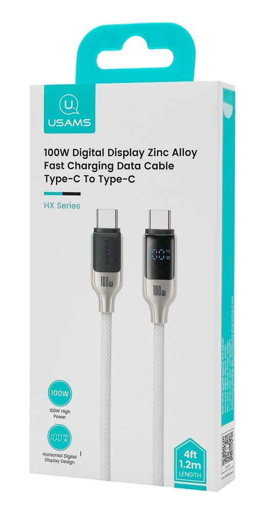 USAMS καλώδιο USB-C , 100W, 480Mbps, 1.2m, λευκό - Image 5