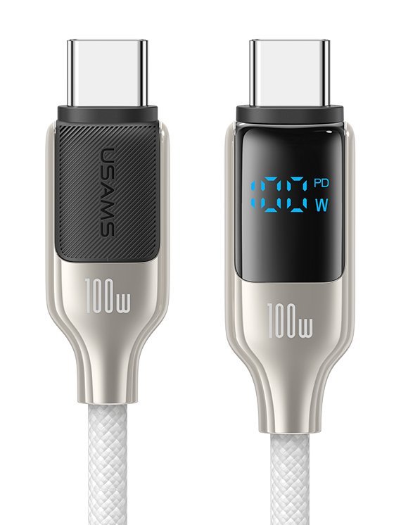 USAMS καλώδιο USB-C , 100W, 480Mbps, 1.2m, λευκό