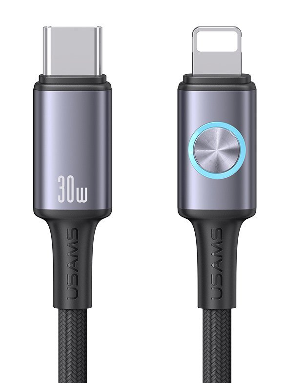 UAM καλώδιο Lightning σε UB-C , 30W, 480Mbps, 1.2m, μαύρο