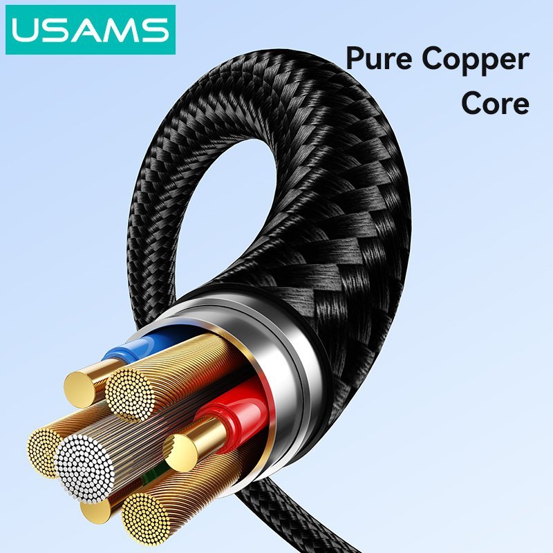 USAMS καλώδιο Lightning σε USB-C , 30W, 480Mbps, 1m, μαύρο - Image 4