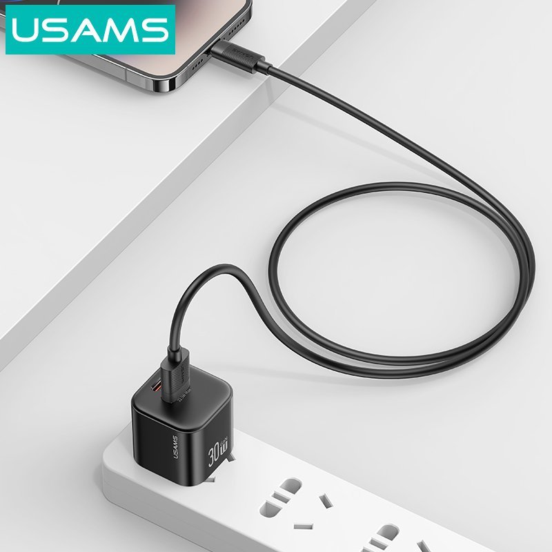 USAMS καλώδιο Lightning σε USB , 2.4A, 480Mbps, 1m, μαύρο - Image 2
