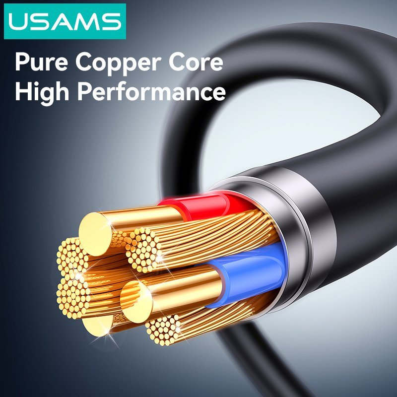USAMS καλώδιο USB-C , 60W, 480Mbps, 1m, μαύρο - Image 4