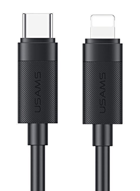 USAMS καλώδιο Lightning σε USB-C , 30W, 480Mbps, 1m, μαύρο