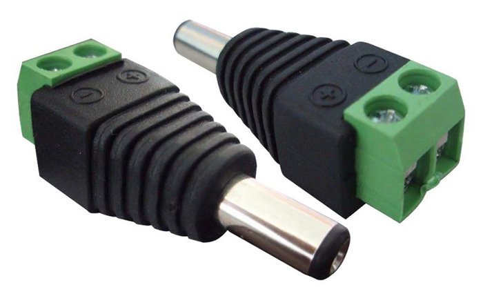 Βύσμα τροφοδοσίας DC αρσενικό , 5.5 x 2.1mm, σε κλέμα, 5 τμχ