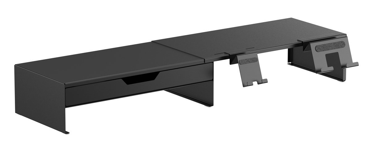 BRATECK επιτραπέζια βάση για οθόνη/laptop/smartphone/tablet με συρτάρι, 13-32", έως 20kg, heavy duty, μαύρη