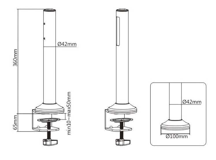BRATECK 2x βάσεις στήριξης πάνελ , SW series, για γραφείο - Image 6