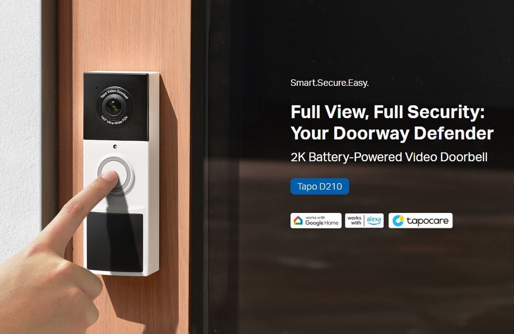 P-LINK smart κουδούνι με κάμερα apo D210, 2K/3MP, WiFi, 6400mAh, IP65, V2.0 - Image 2