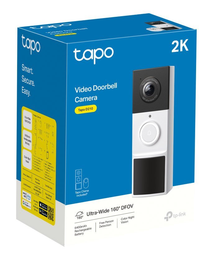 P-LINK smart κουδούνι με κάμερα apo D210, 2K/3MP, WiFi, 6400mAh, IP65, V2.0 - Image 9