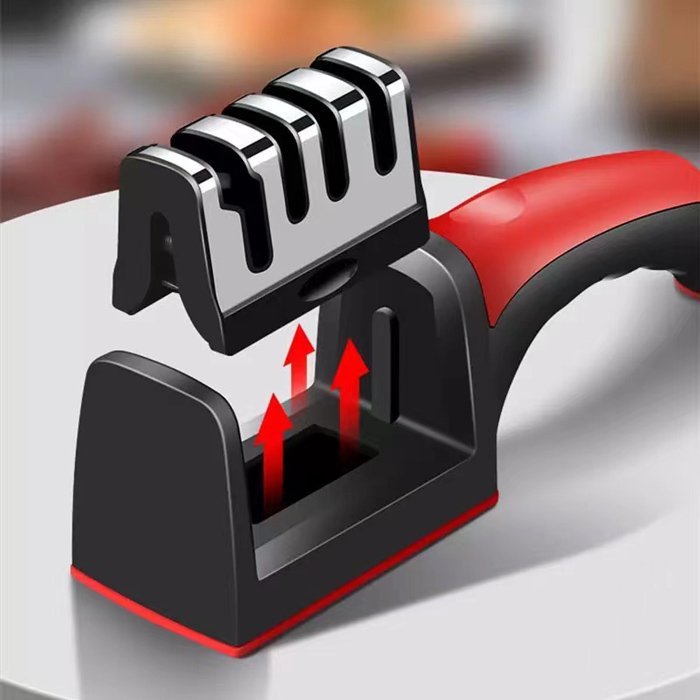 Ακονιστήρι μαχαιριών , 4 επιπέδων, μαύρο & κόκκινο - Image 3