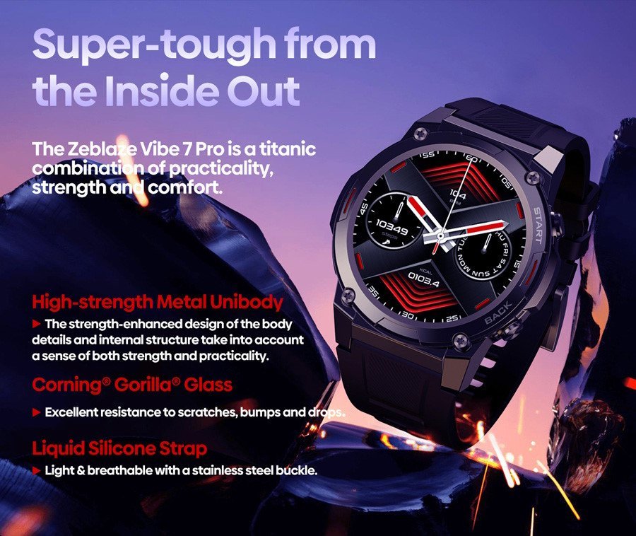 ZEBLAZE smartwatch ibe 7 Pro, heart rate, 1.43" AMOLED, 3 ATM, ασημί - Image 3